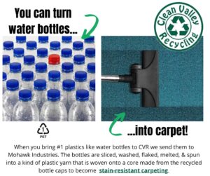 You can turn water bottles into recycled carpet