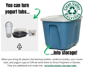 You can turn yogurt tubs into recycled storage tubs